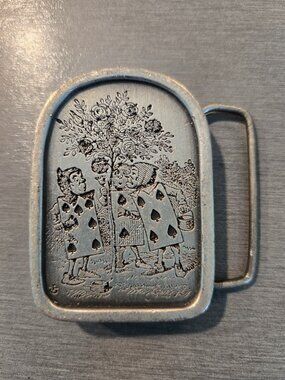 Vintage alice in wonderland belt buckle